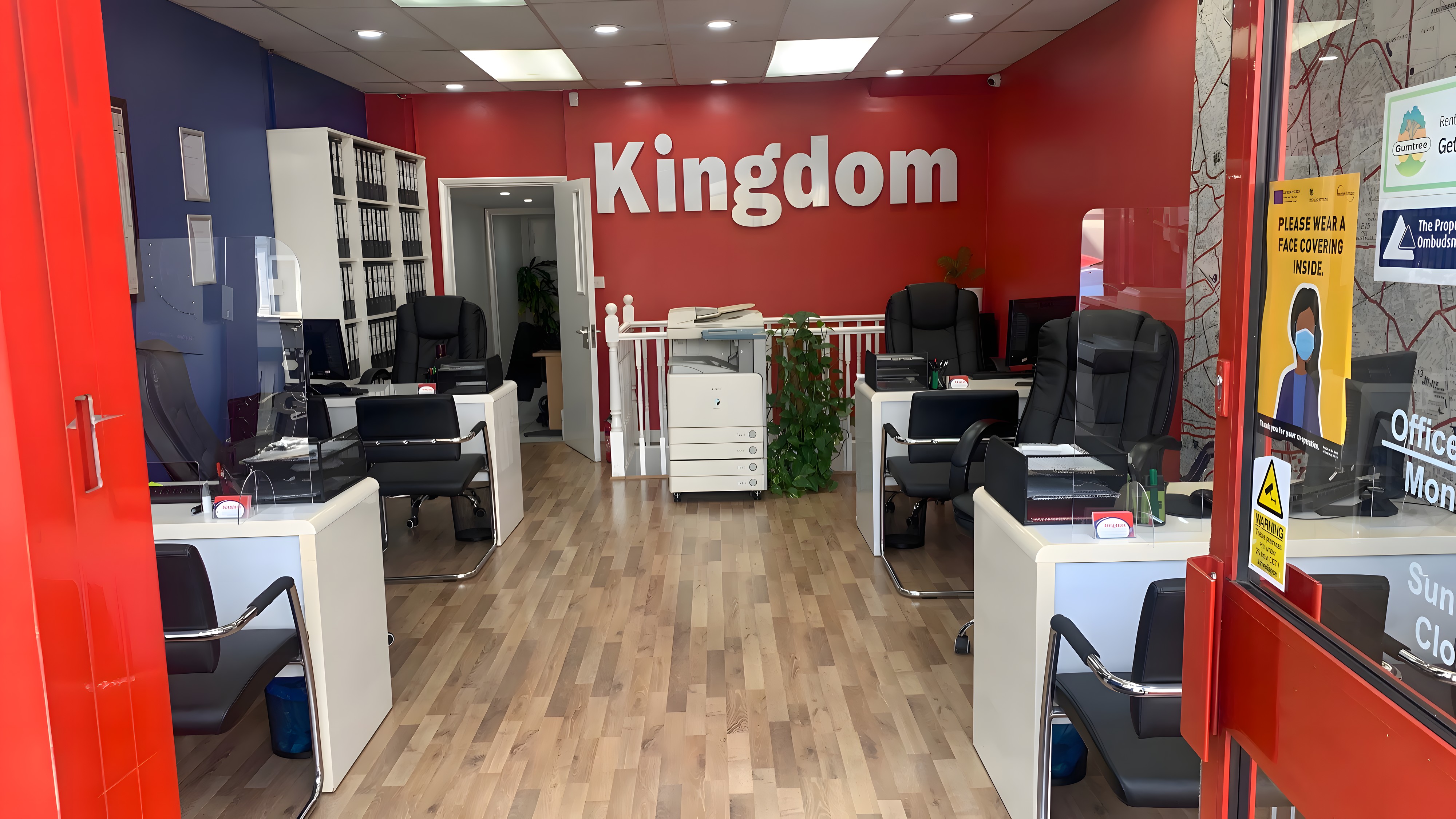 Inside the Kingdom Property Agents office on Katherine Road, East Ham